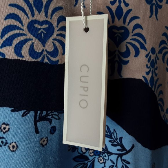 Cupio Top | Blue Tan Orange Floral | New! Small - Picture 10 of 14